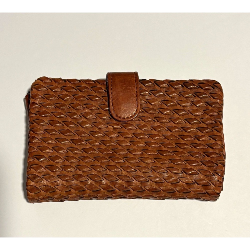 Vilenca Holland Brown Woven Wallet w/ Zipper & Card Slots classicore boho
